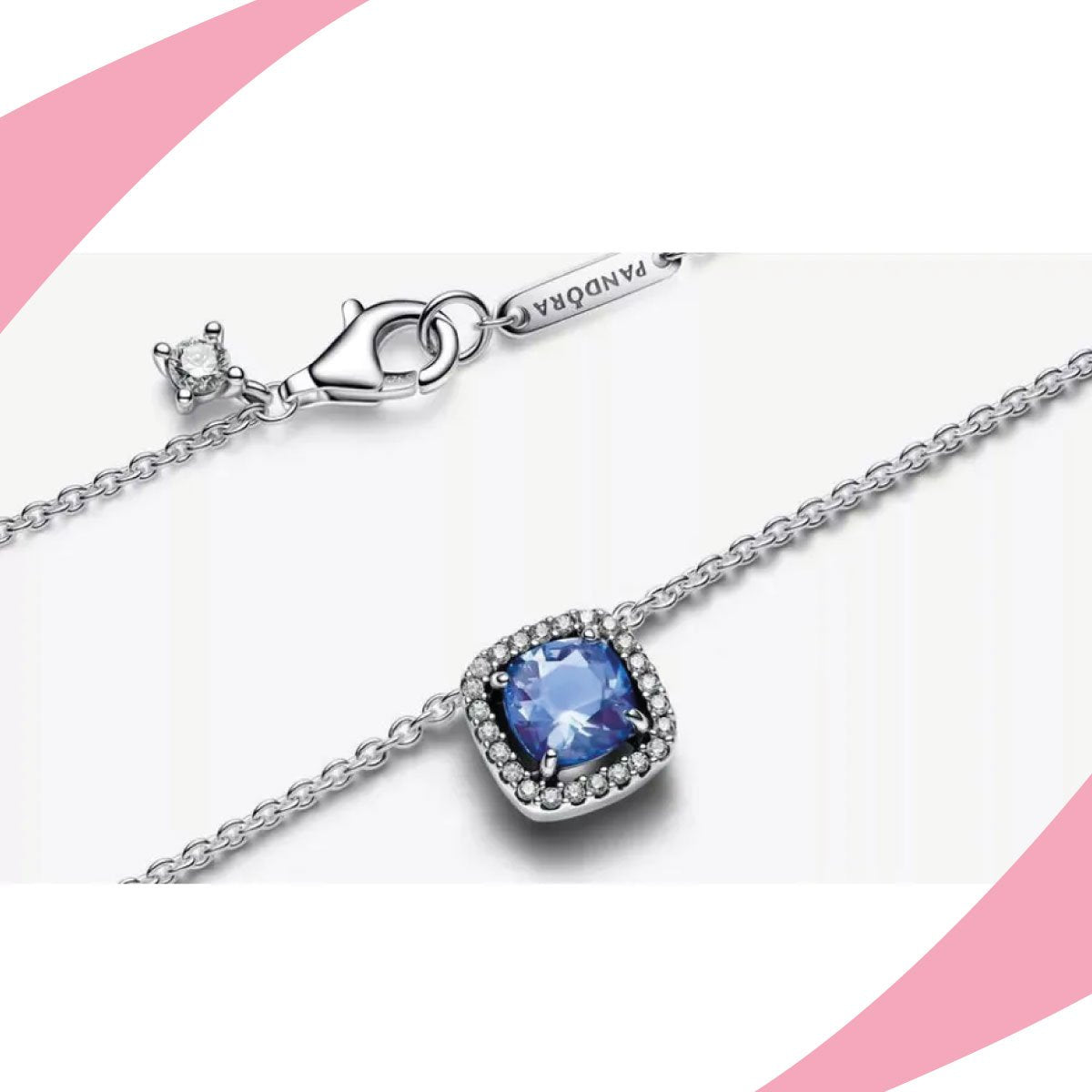 Collar Cuadrado Azul Brillante