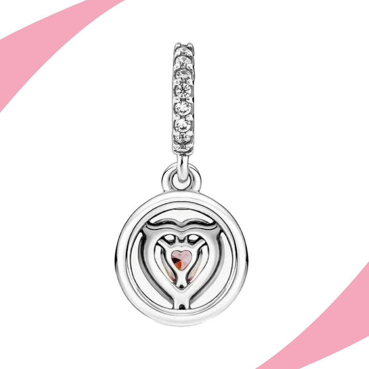 Charm Corazón Rosa en Relieve