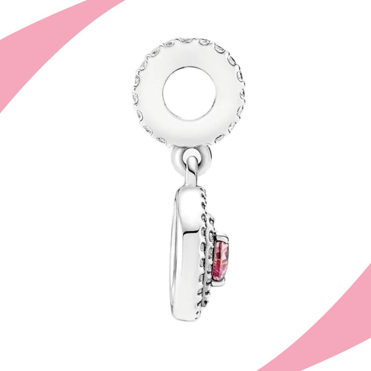 Charm Corazón Rosa en Relieve