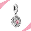 Charm Corazón Rosa en Relieve