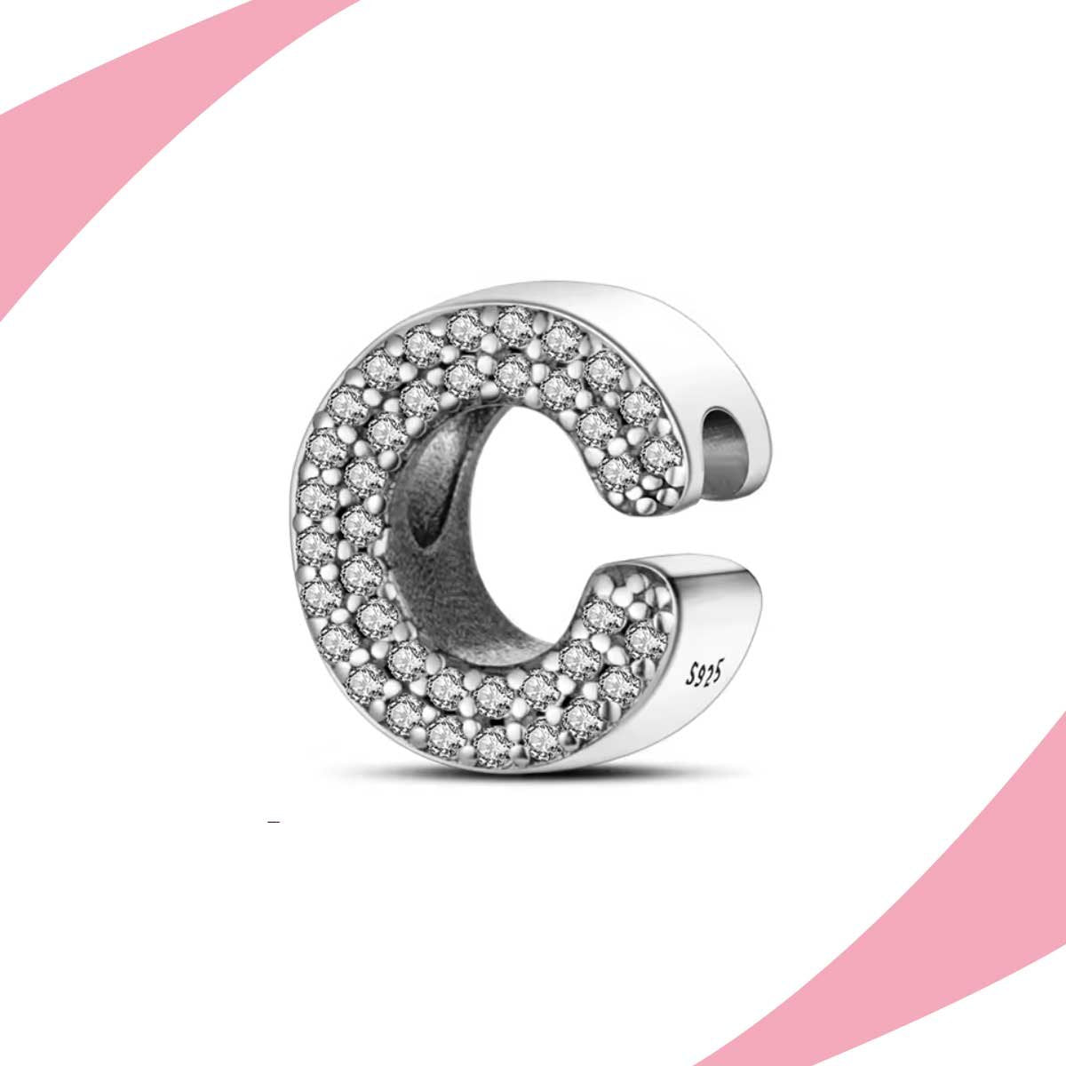 Charm Letra C Brillante