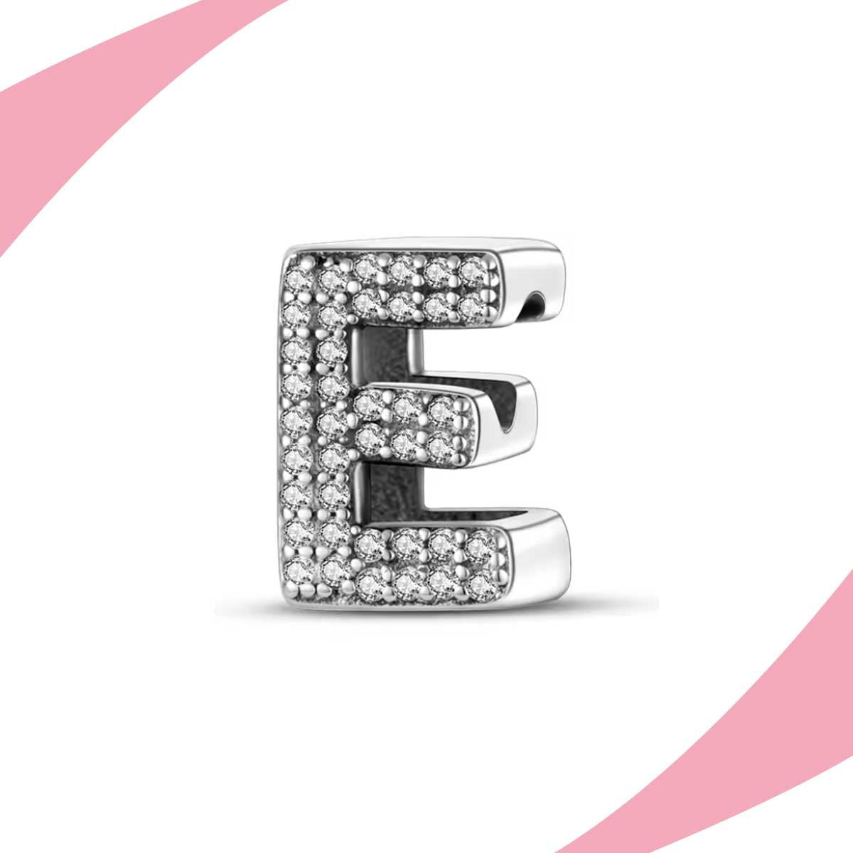 Charm Letra E Brillante