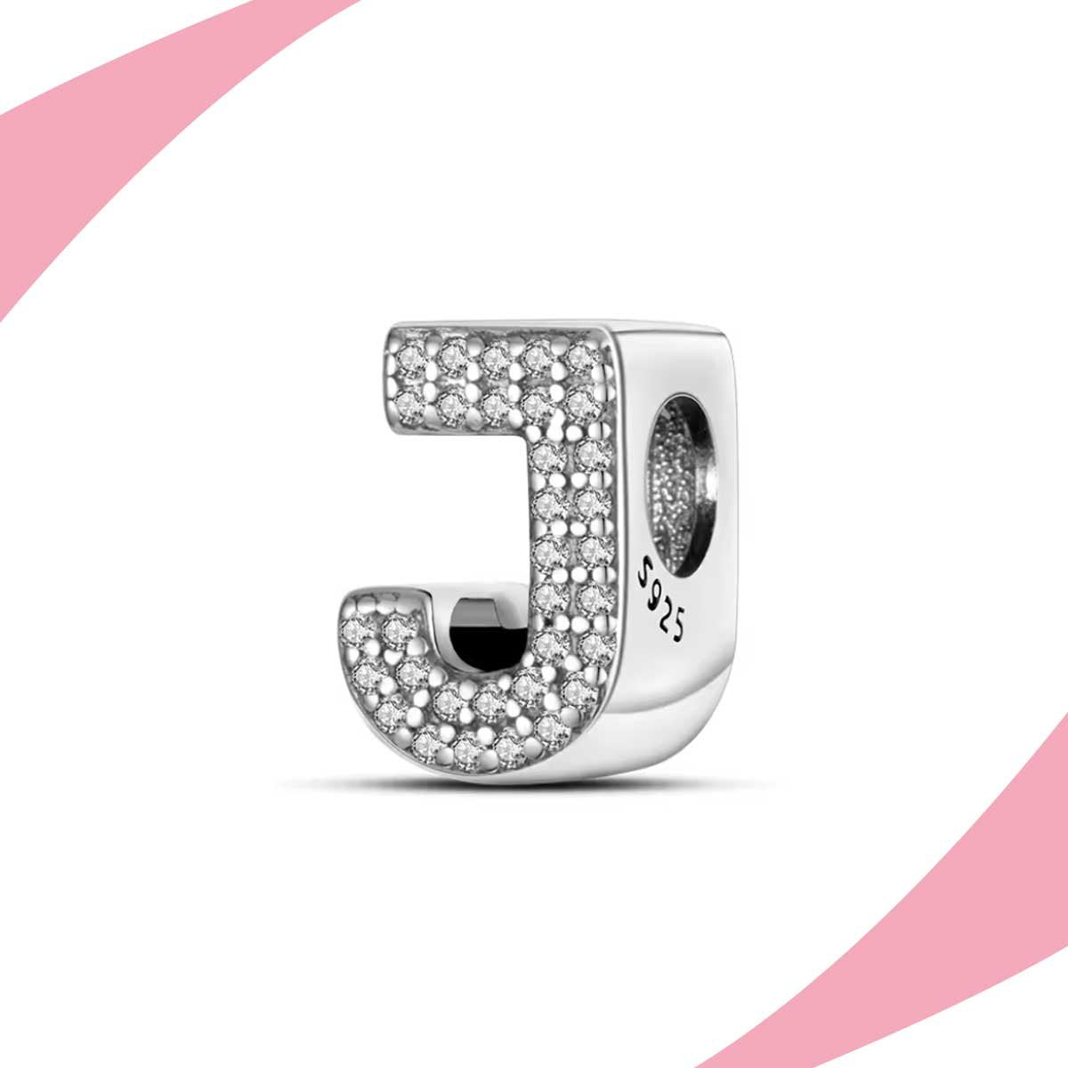 Charm Letra J Brillante