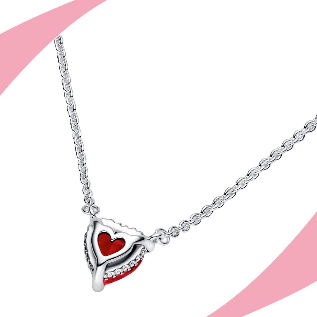 Collar Corazón Brillante Rojo