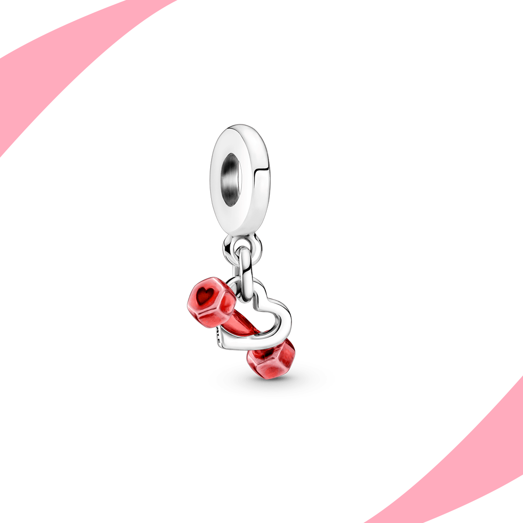 Charm Corazón y Pesa Fitness