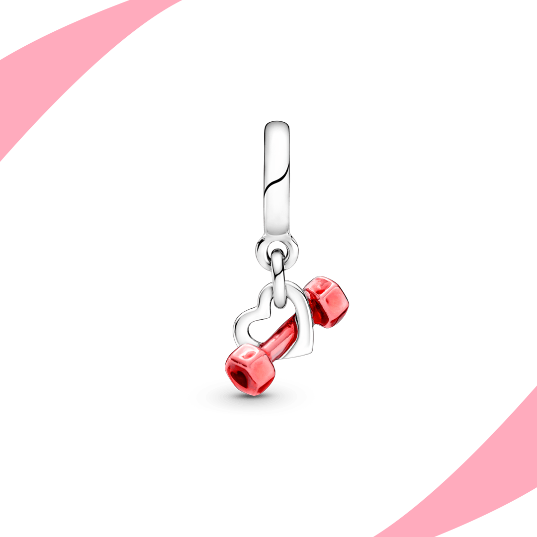 Charm Corazón y Pesa Fitness