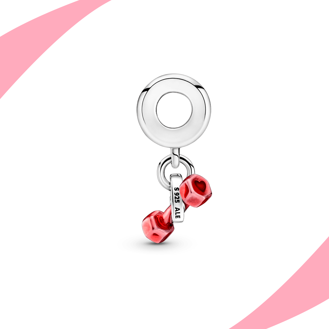 Charm Corazón y Pesa Fitness