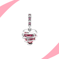 Charm Corazón de Miel Rosa y Plata