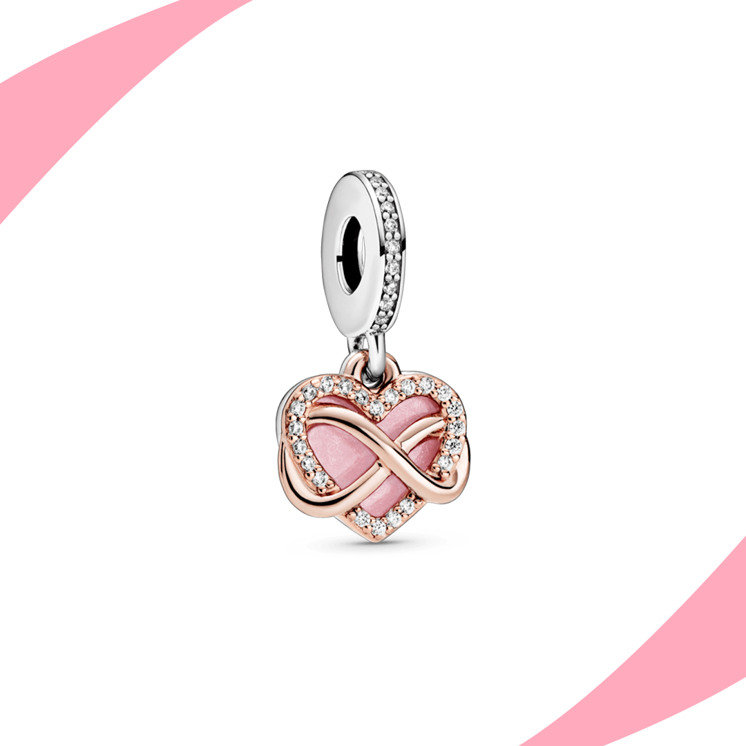 Charm Corazón Infinito Rosa