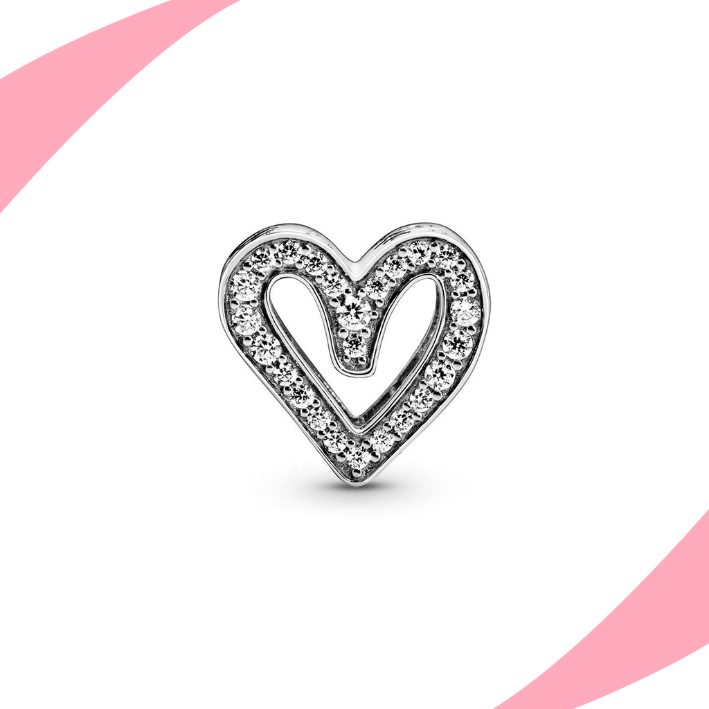Charm Silueta Corazón Brillante