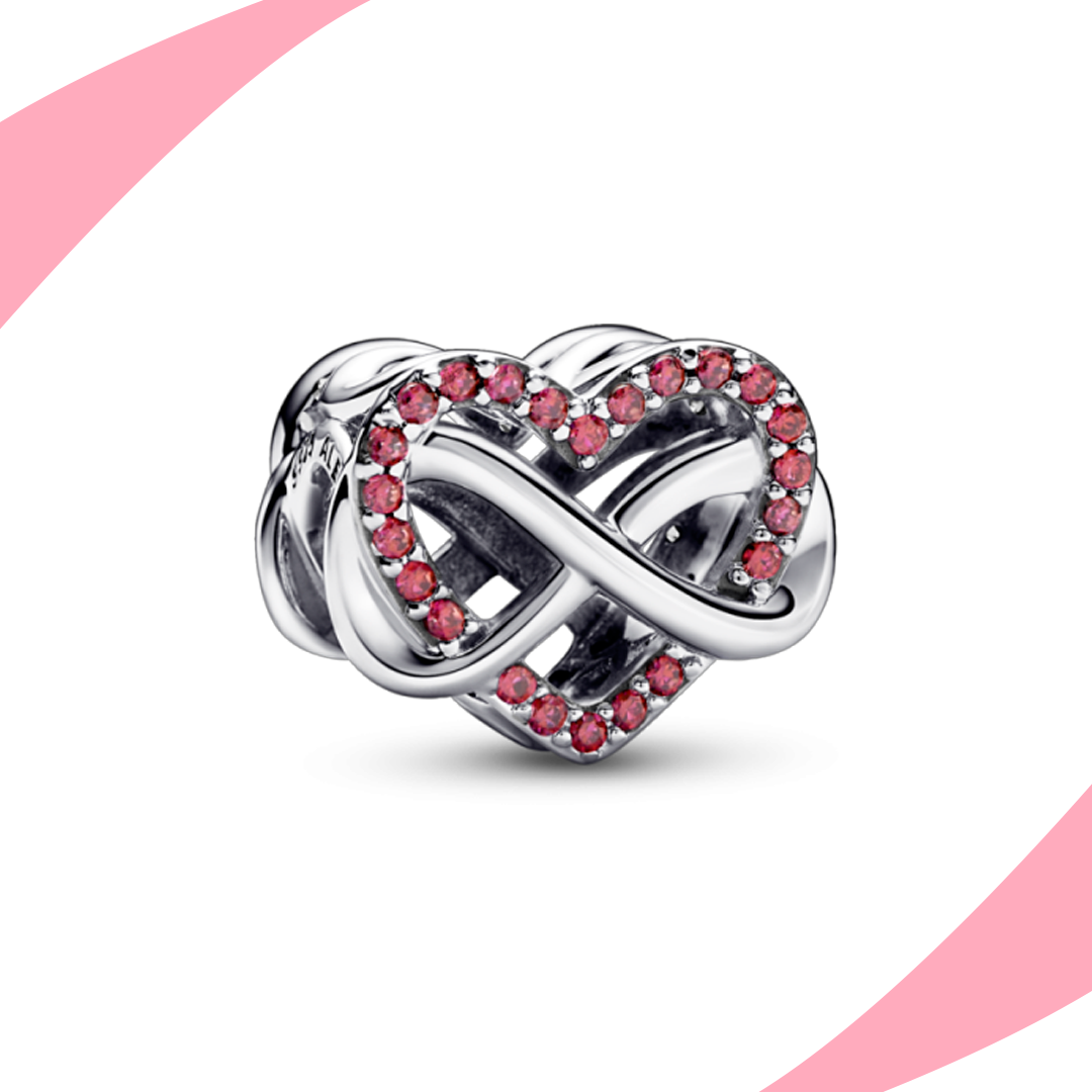 Charm Corazón e Infinito Entrelazados