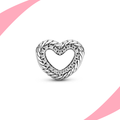 Charm Corazón Trenzado Brillante