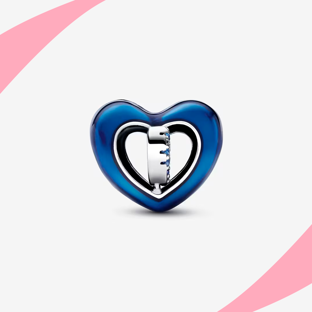 Charm Doble Corazón Azul