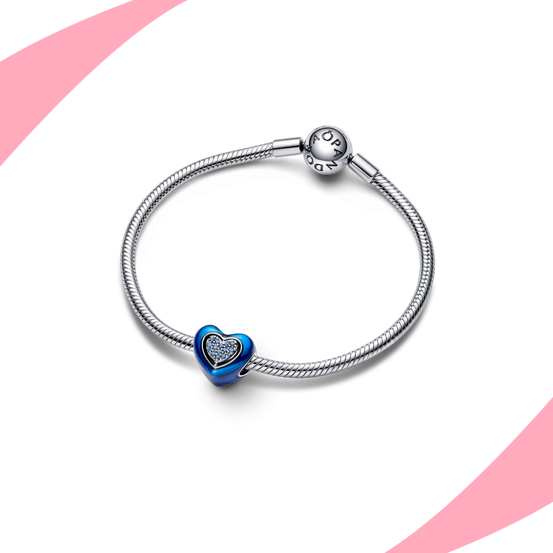 Charm Doble Corazón Azul