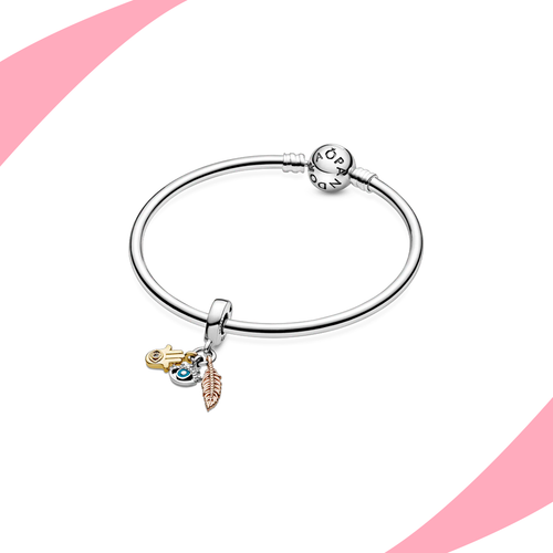 Charm Amuletos Hamsa y Pluma