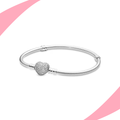 Pulsera Corazón Brillante y Cadena de Serpiente