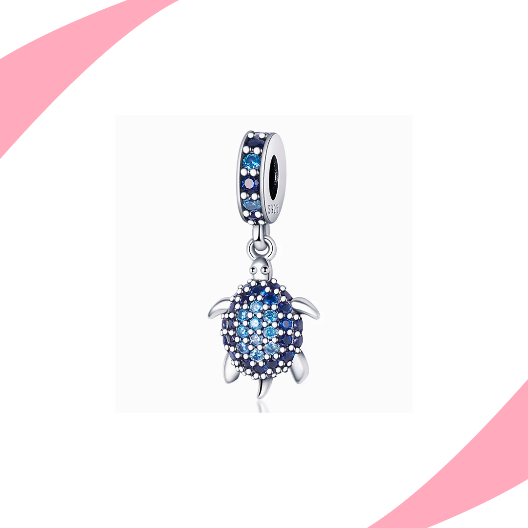 Charm Tortuga Azul Brillante